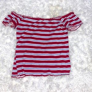 pacsun off the shoulder striped top